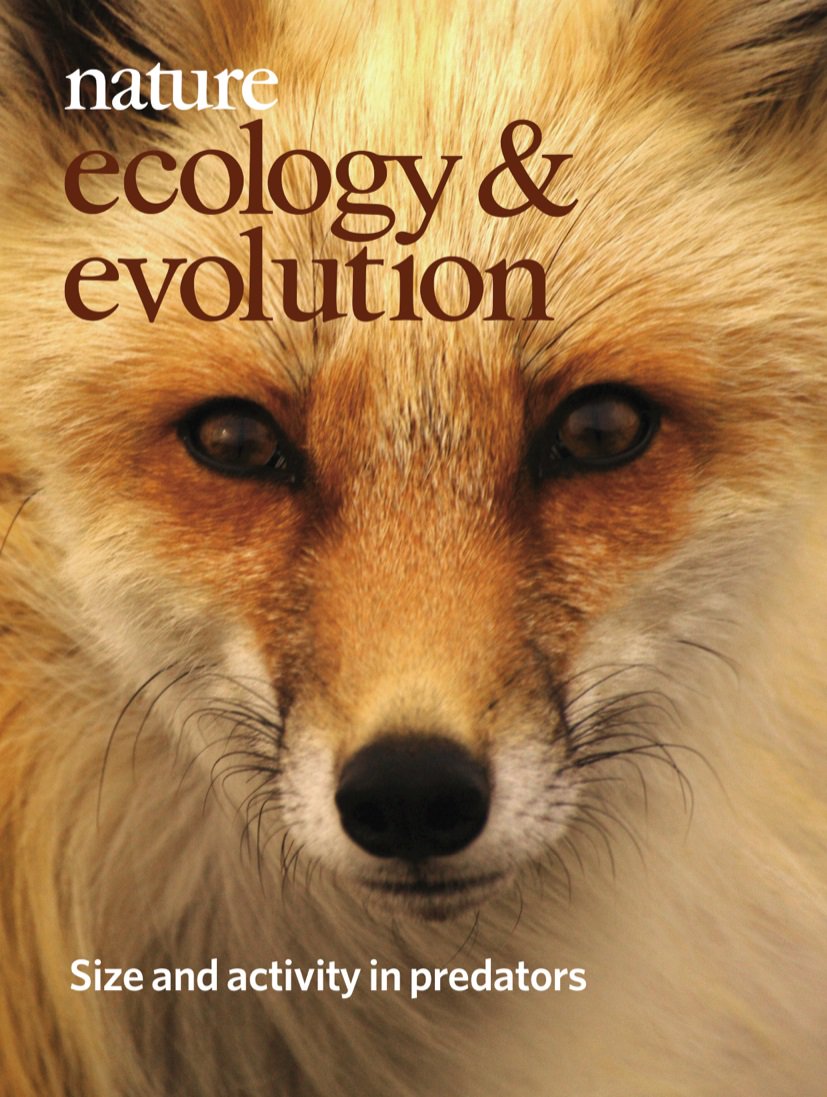My study made the cover of the second issue of Nature Ecology and Evolution in 2018.